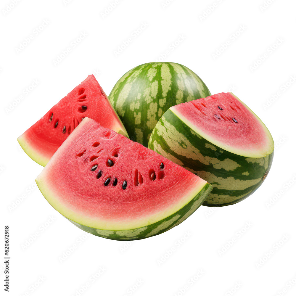 Ripe watermelon. Illustration AI Generative.