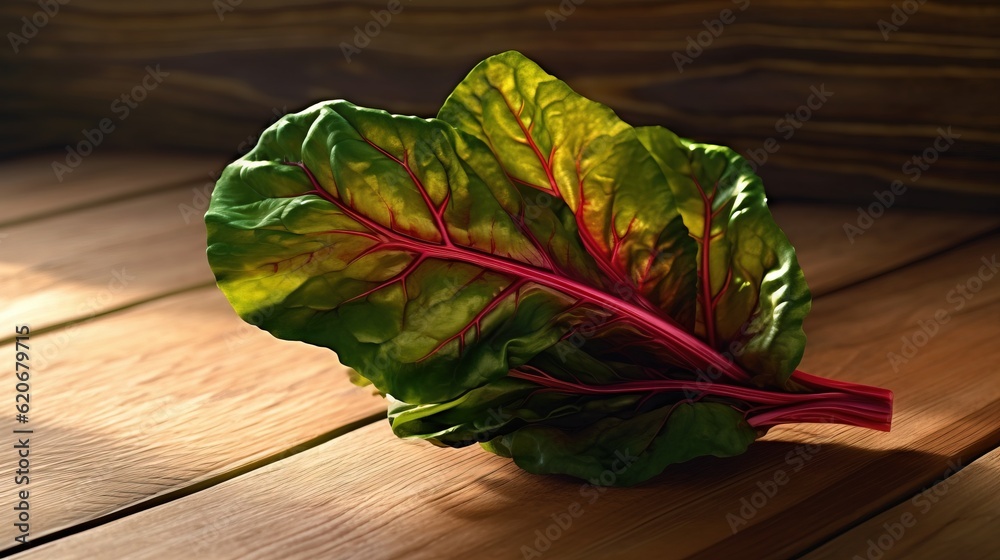  a green leafy vegetable sitting on top of a wooden table next to a window sill on a wooden floor wi