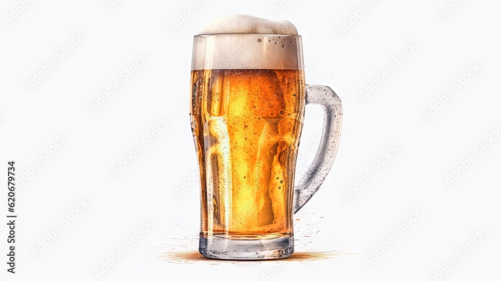  a glass of beer with a foamy foamy substance on the bottom of it, with a white back ground, with a 