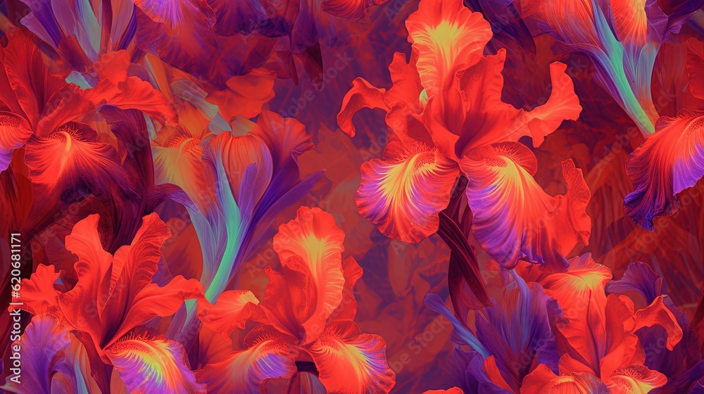  a bunch of red and purple flowers on a purple background with a red and purple background and a red