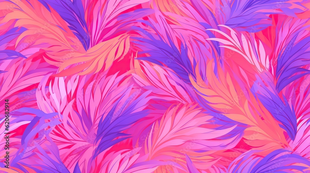  a very colorful pattern of leaves on a pink and purple background with a red center in the center o