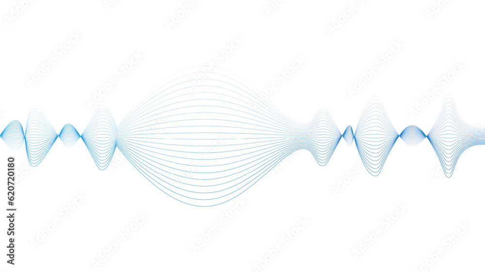 Line of vector abstract graphic wave patterns. Digital frequency Curved wavy line, smooth stripe. Ba