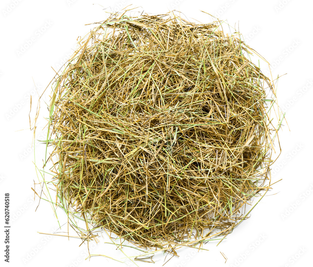 Heap of straw on white background