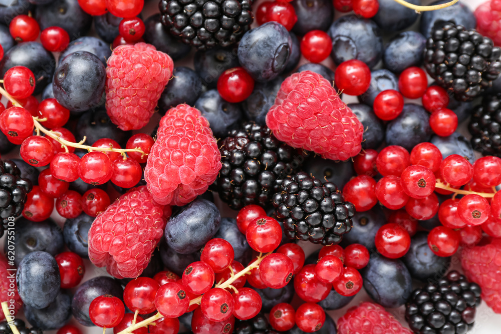 Different fresh berries as background, closeup