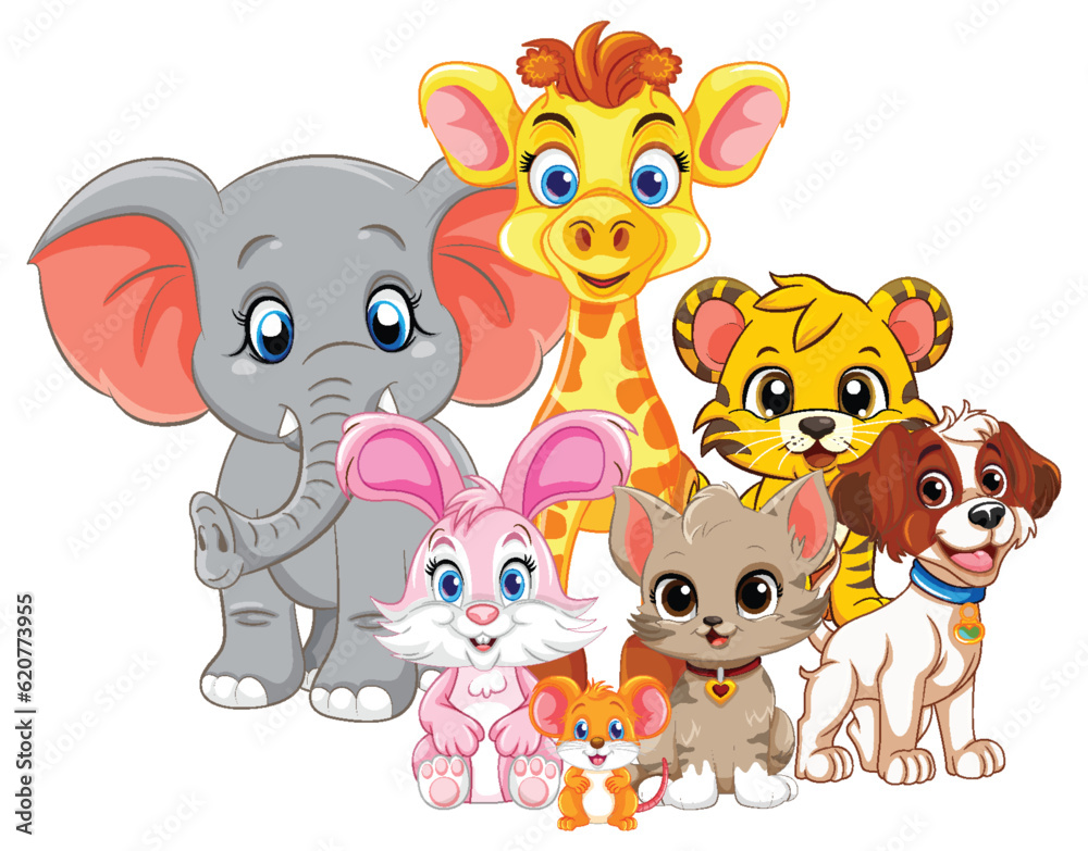 Cute Wild Animals Group