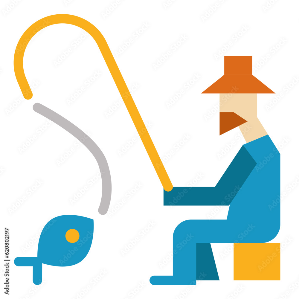 Fisherman flat icon