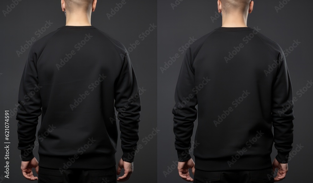 Black pullover mockup. Illustration AI Generative.