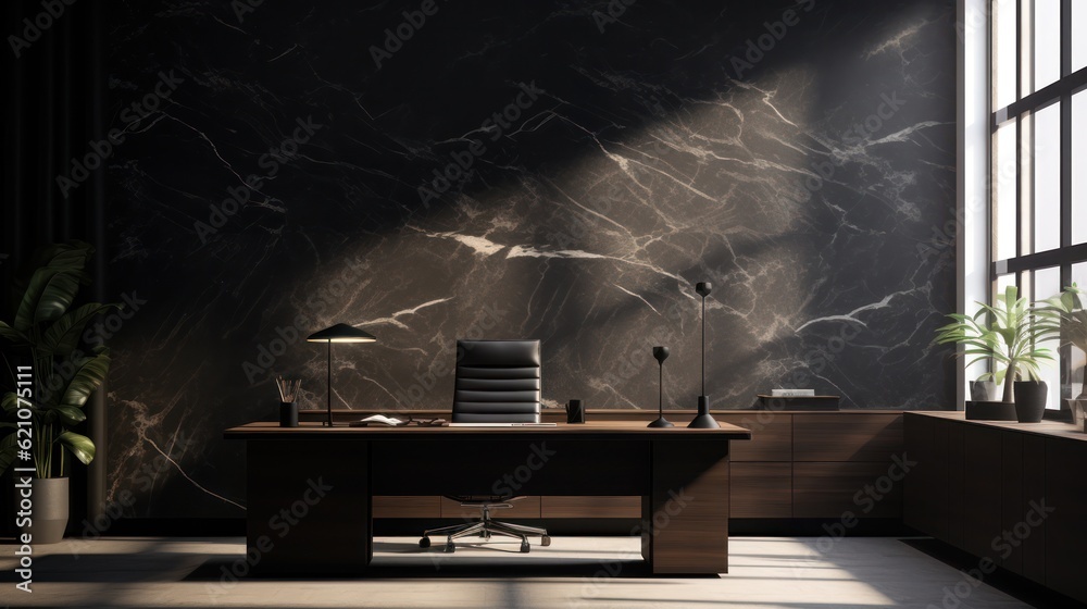 Modern office background. Illustration AI Generative.