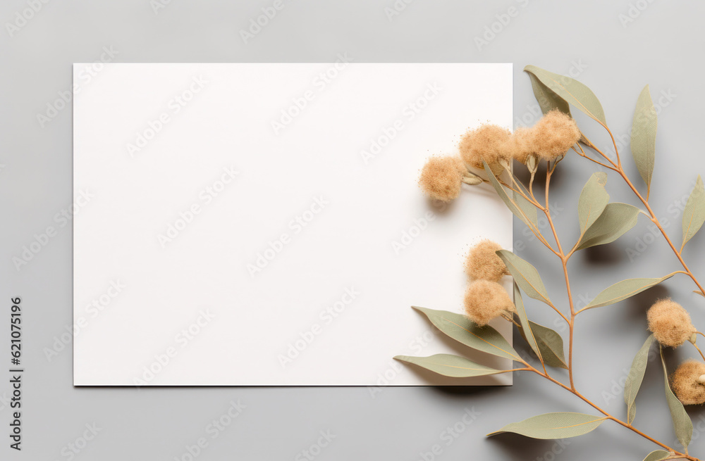 Empty note card natural background. Illustration AI Generative.