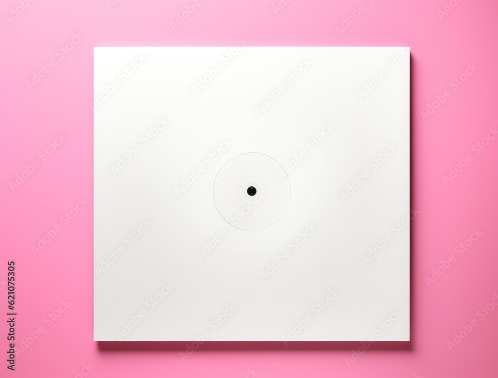 Vinyl record pink background. Illustration AI Generative.