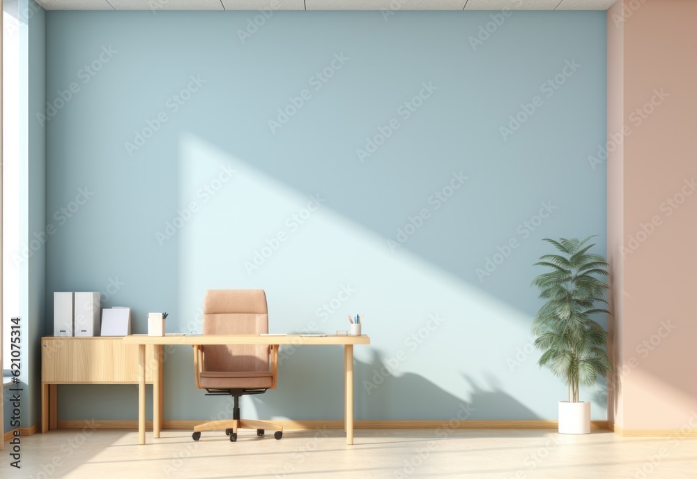 Modern office background. Illustration AI Generative.