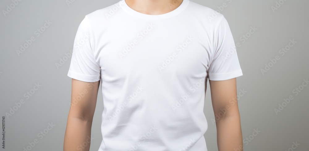 White t-shirt mockup. Illustration AI Generative.