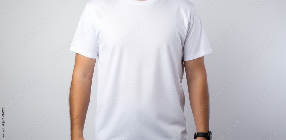 White t-shirt mockup. Illustration AI Generative.