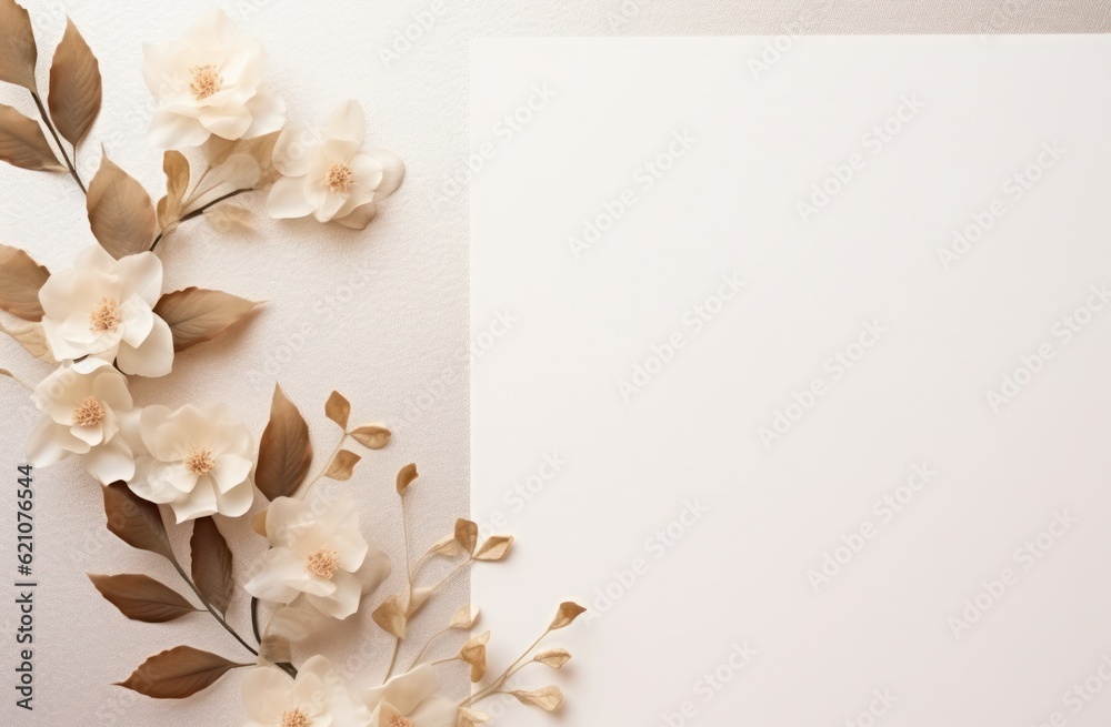 Empty note card natural background. Illustration AI Generative.