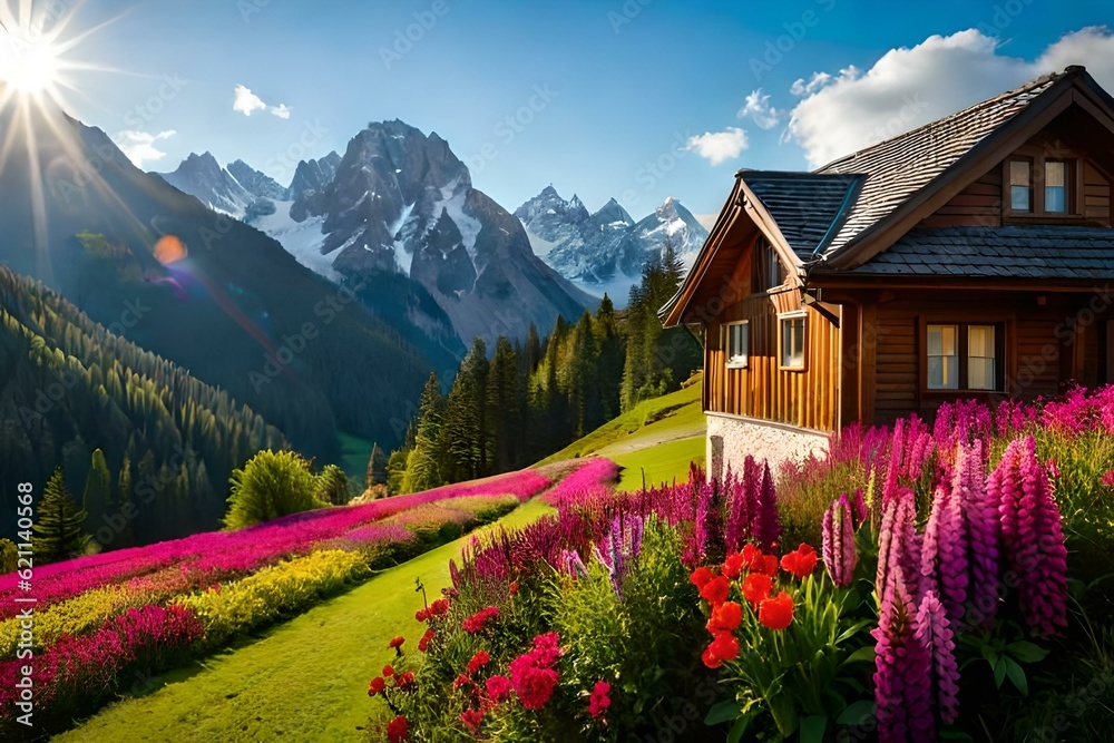 alpine meadow in the mountains