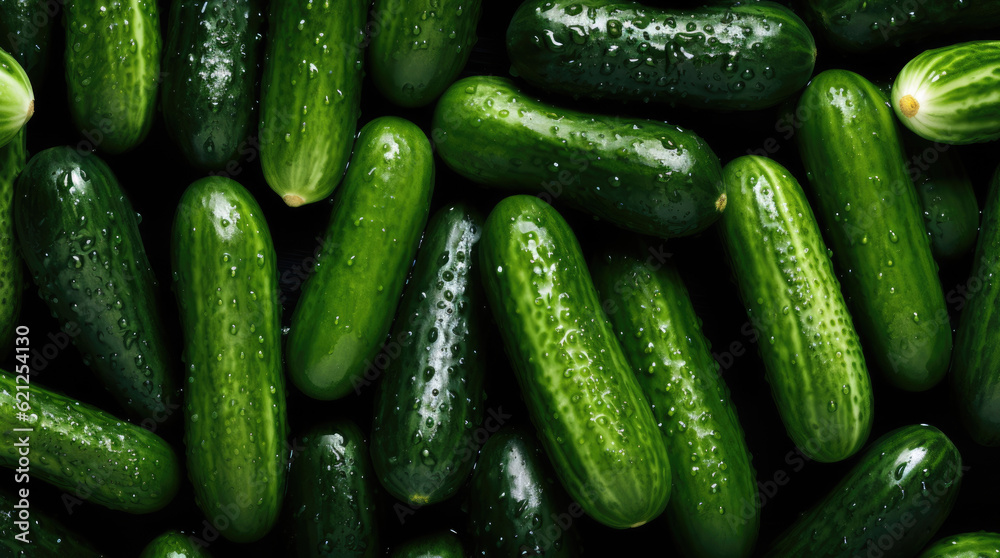 Green cucumbers background