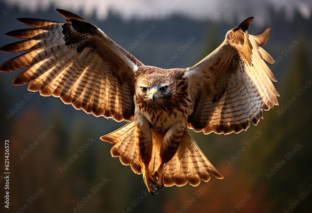 Red-tailed Hawk in Flight British Columbia Canada