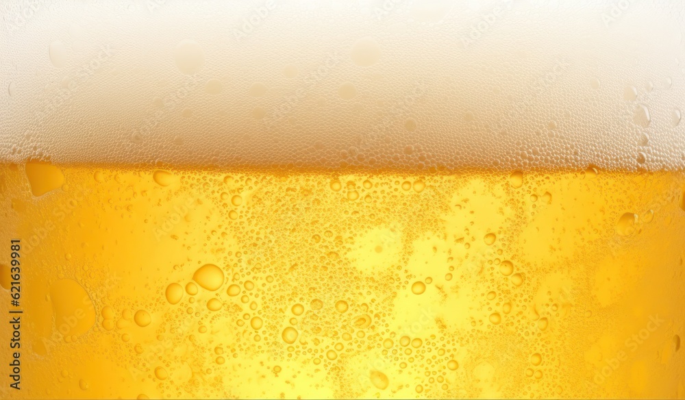 Beer closeup background. Illustration AI Generative.