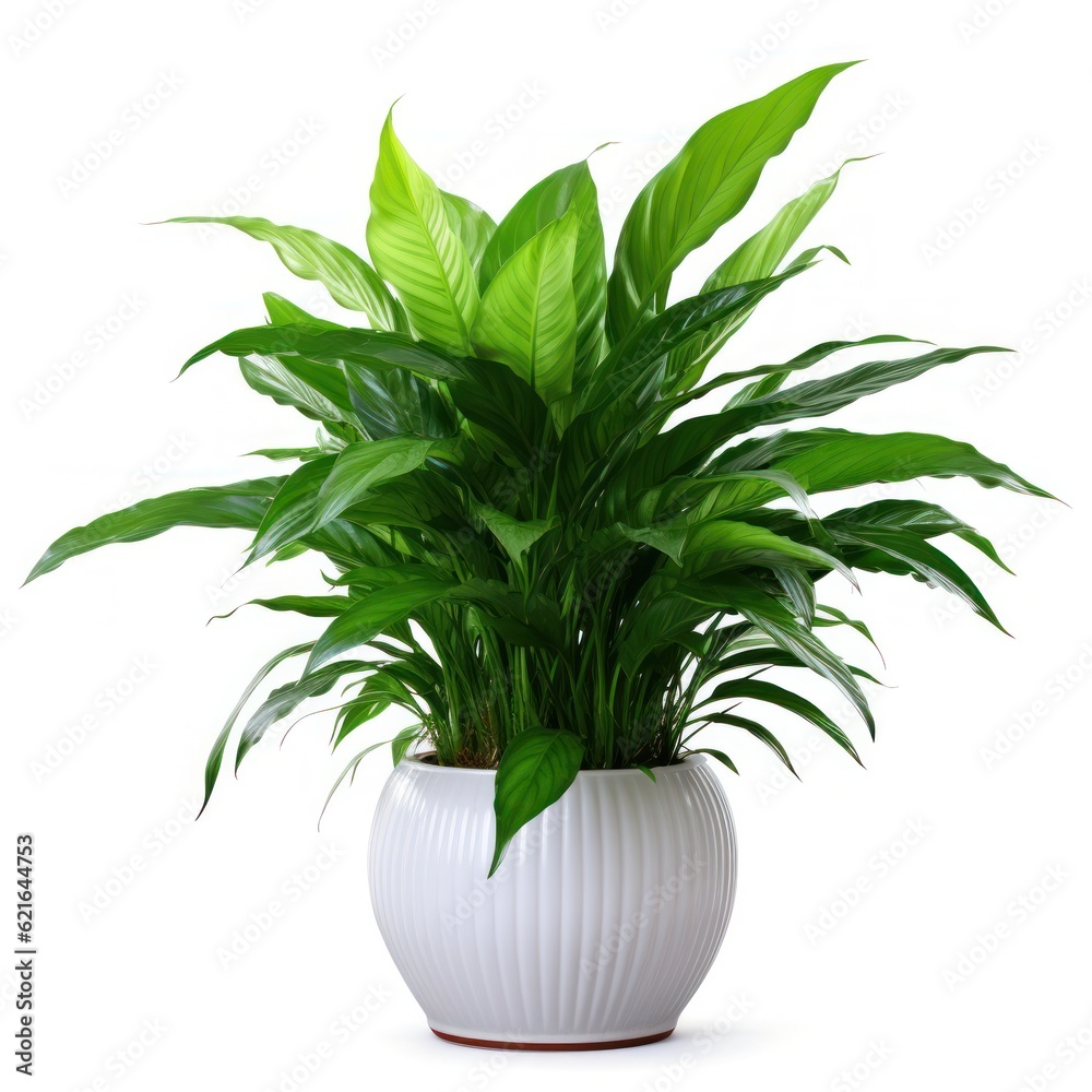 Deciduous plant spathiphyllum isolated. Illustration AI Generative.