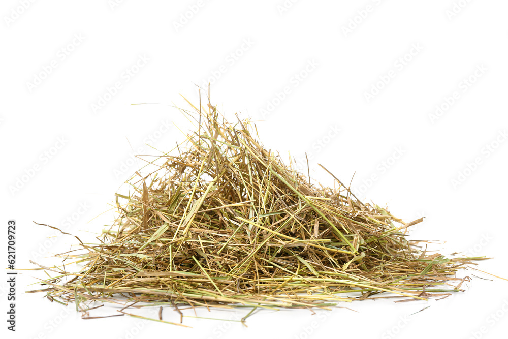 Heap of straw on white background