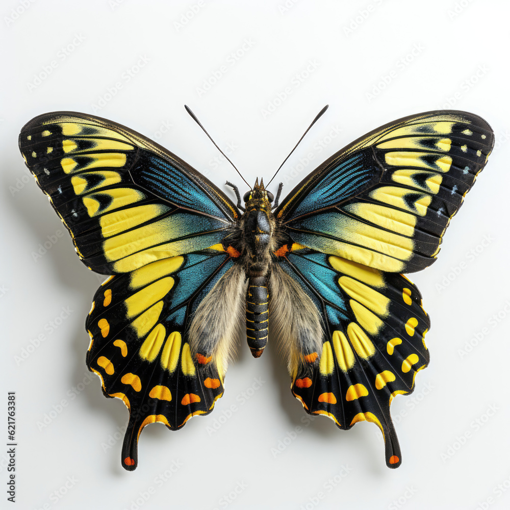 Top-down view of a Lime Butterfly (Papilio demoleus).