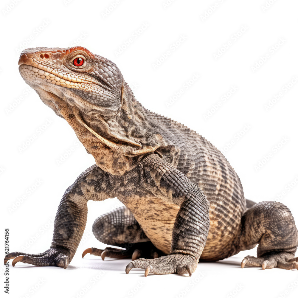 A stunning Monitor Lizard (Varanus) in a restful position.