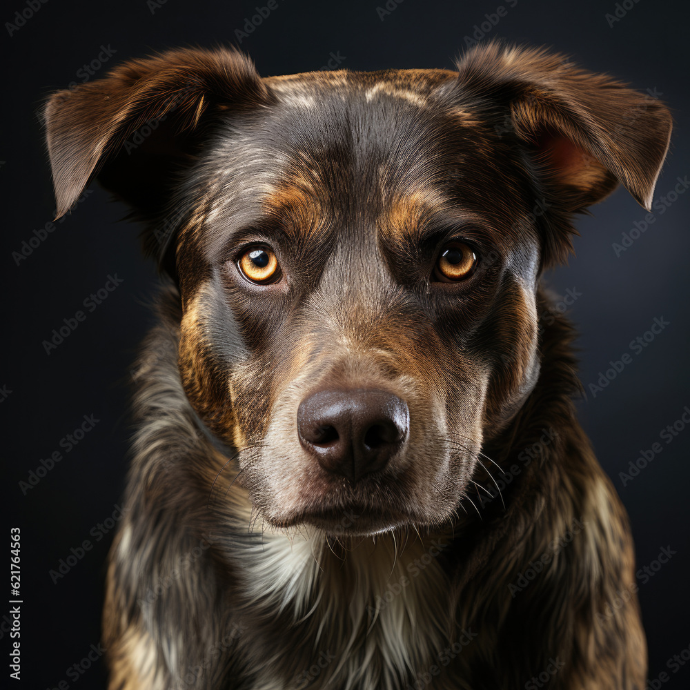 A Catahoula Leopard Dog (Canis lupus familiaris) with captivating dichromatic eyes.