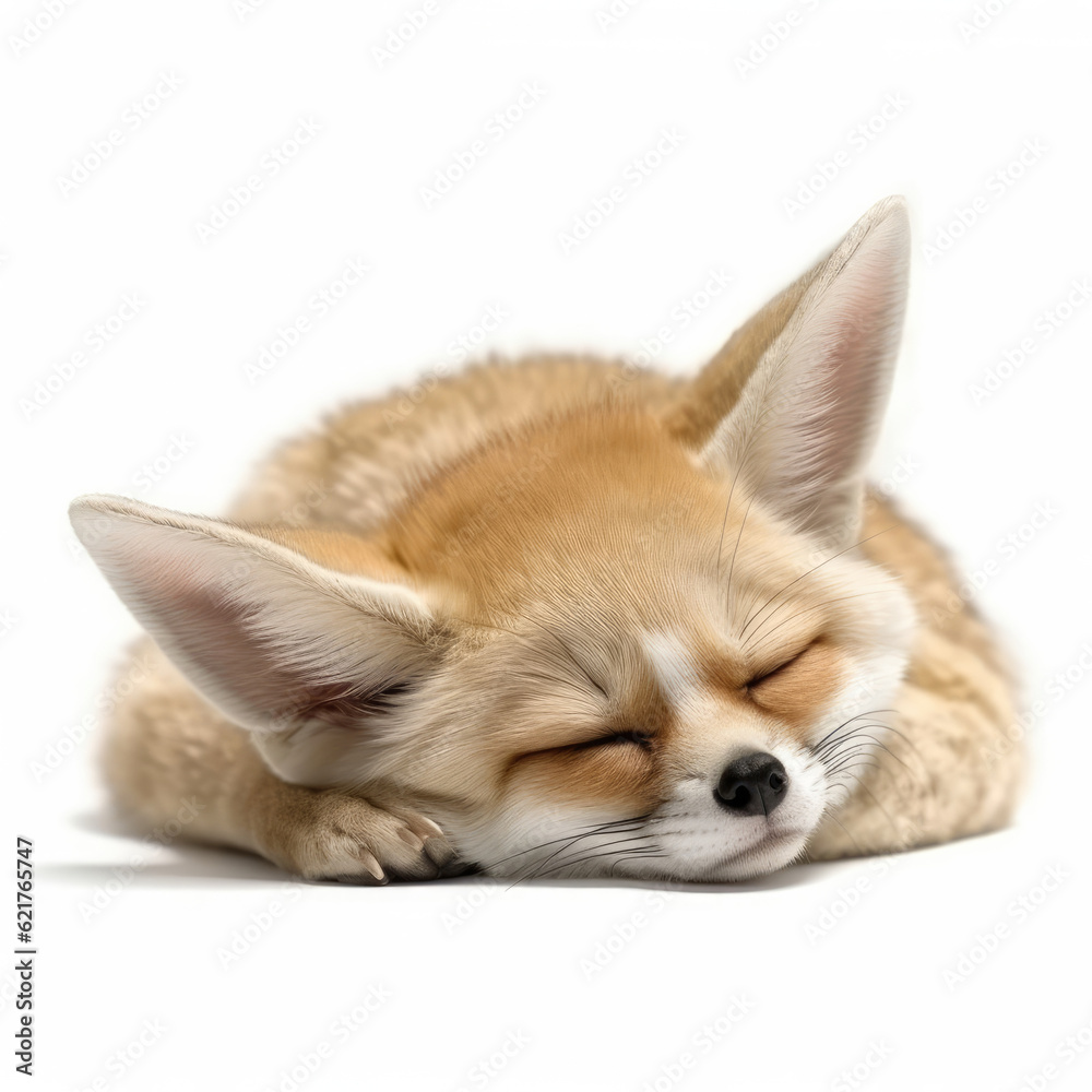 A peaceful Fennec Fox (Vulpes zerda) resting.