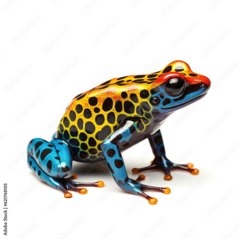 A striking Dart Frog (Dendrobatidae) in vibrant colors.