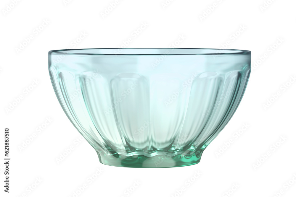 Empty glass bowl on transparent background