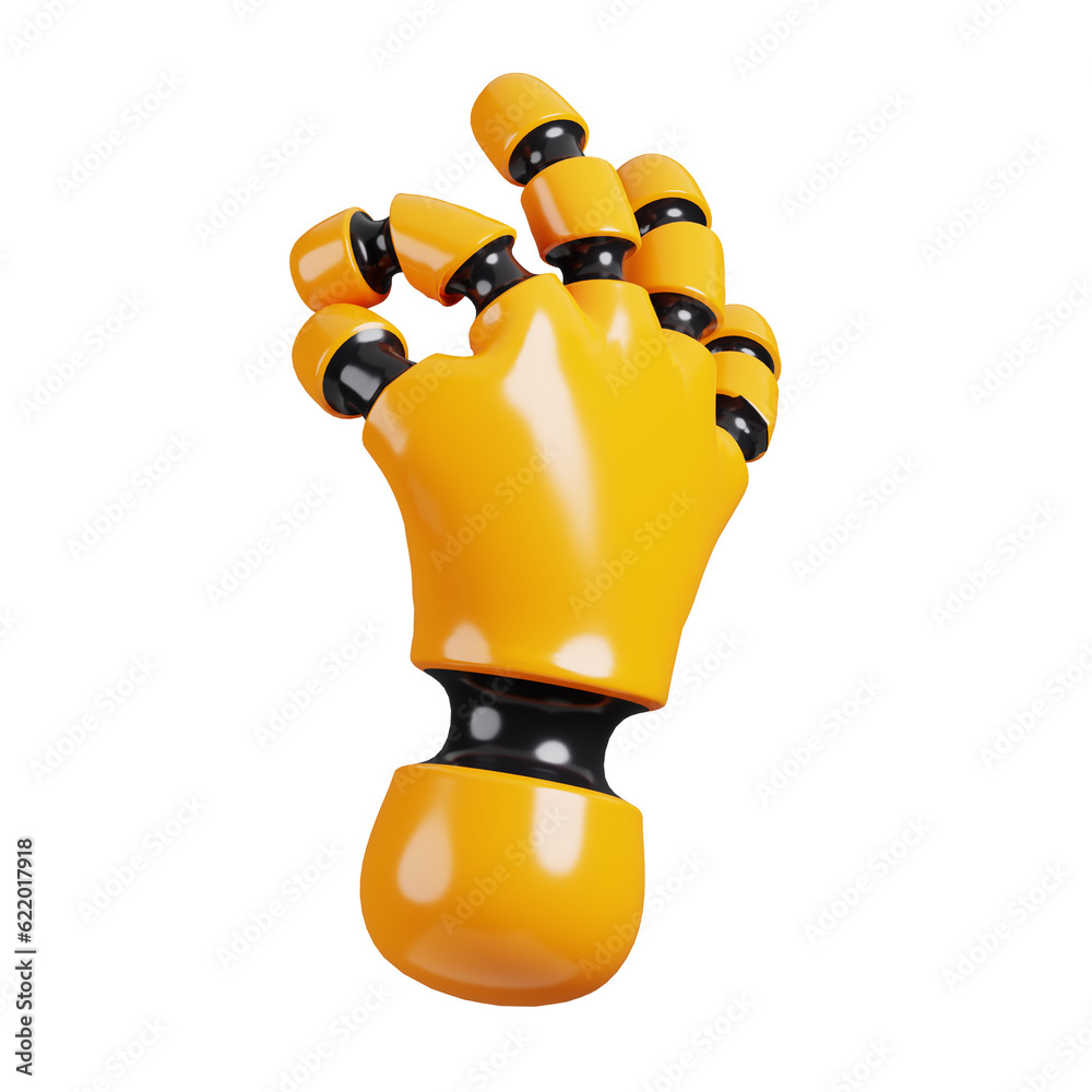 Cyborg arm icon isolated. AI support and artificial intelligence technology concept. 3D Render illus