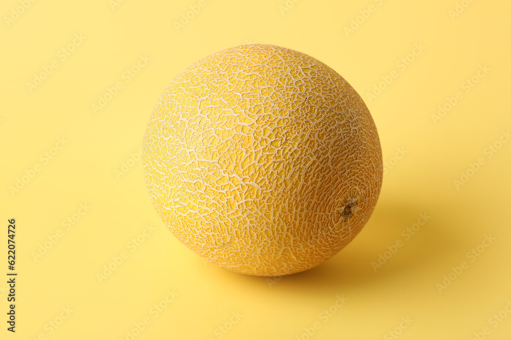 Sweet melon on yellow background