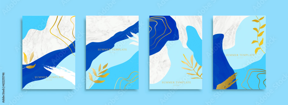 Blue abstract poster templates