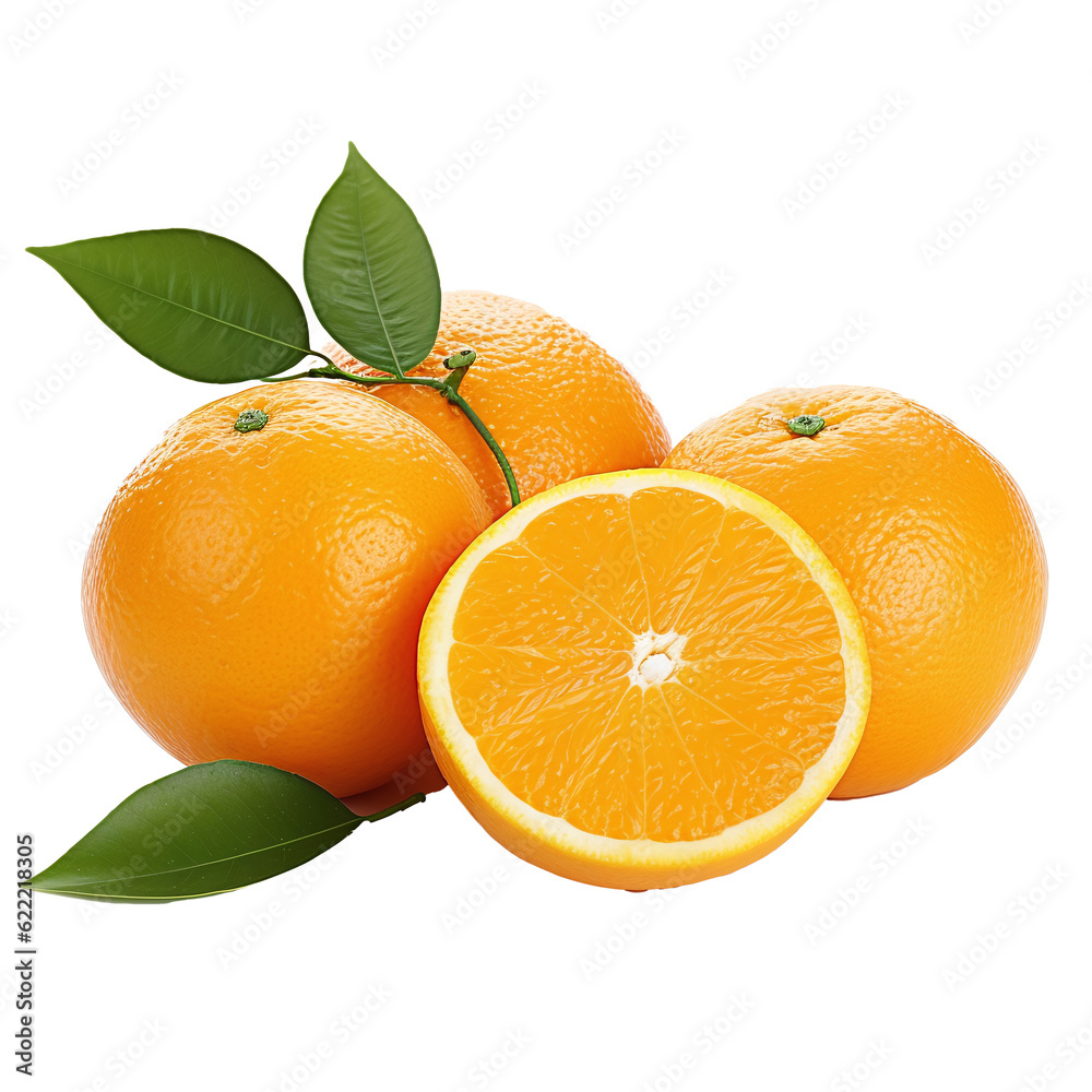 orange on a white