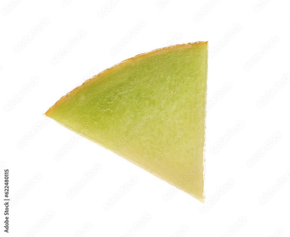 Piece of sweet melon on white background