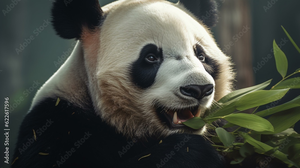 giant panda eating bamboo