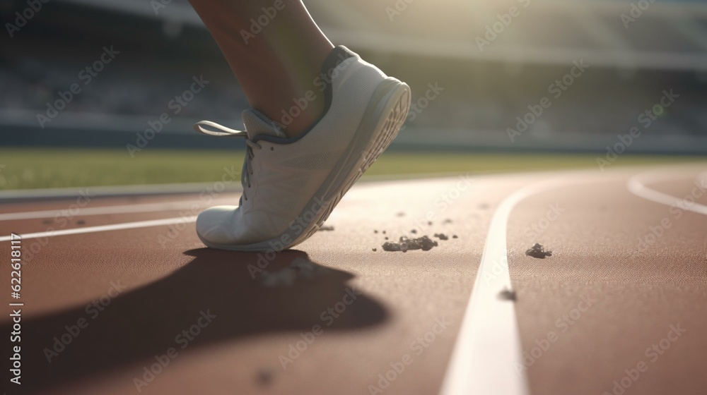 legs of a person in a stadium