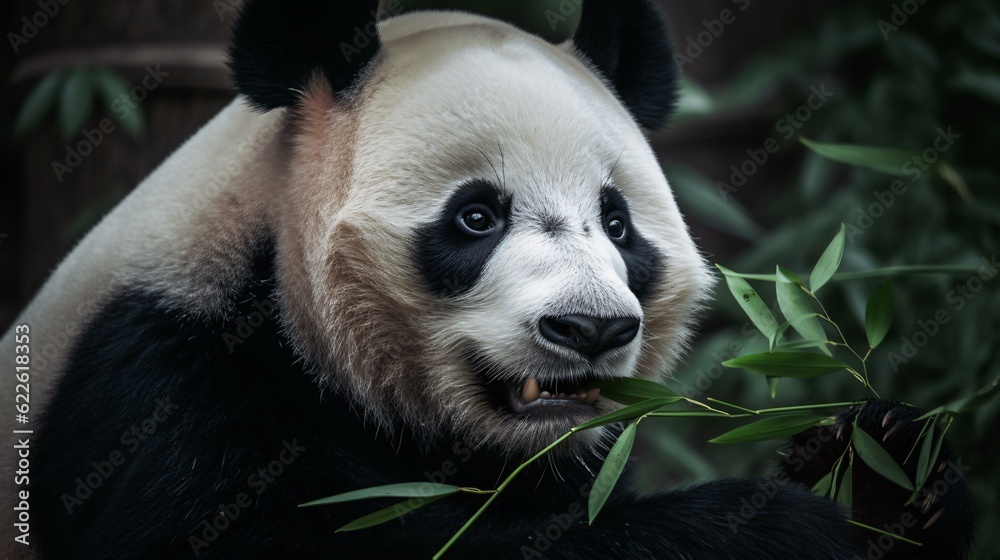 giant panda eating bamboo