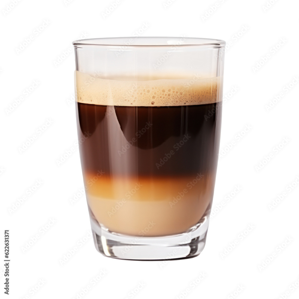 Glass of coffee isolated. Illustration AI Generative.