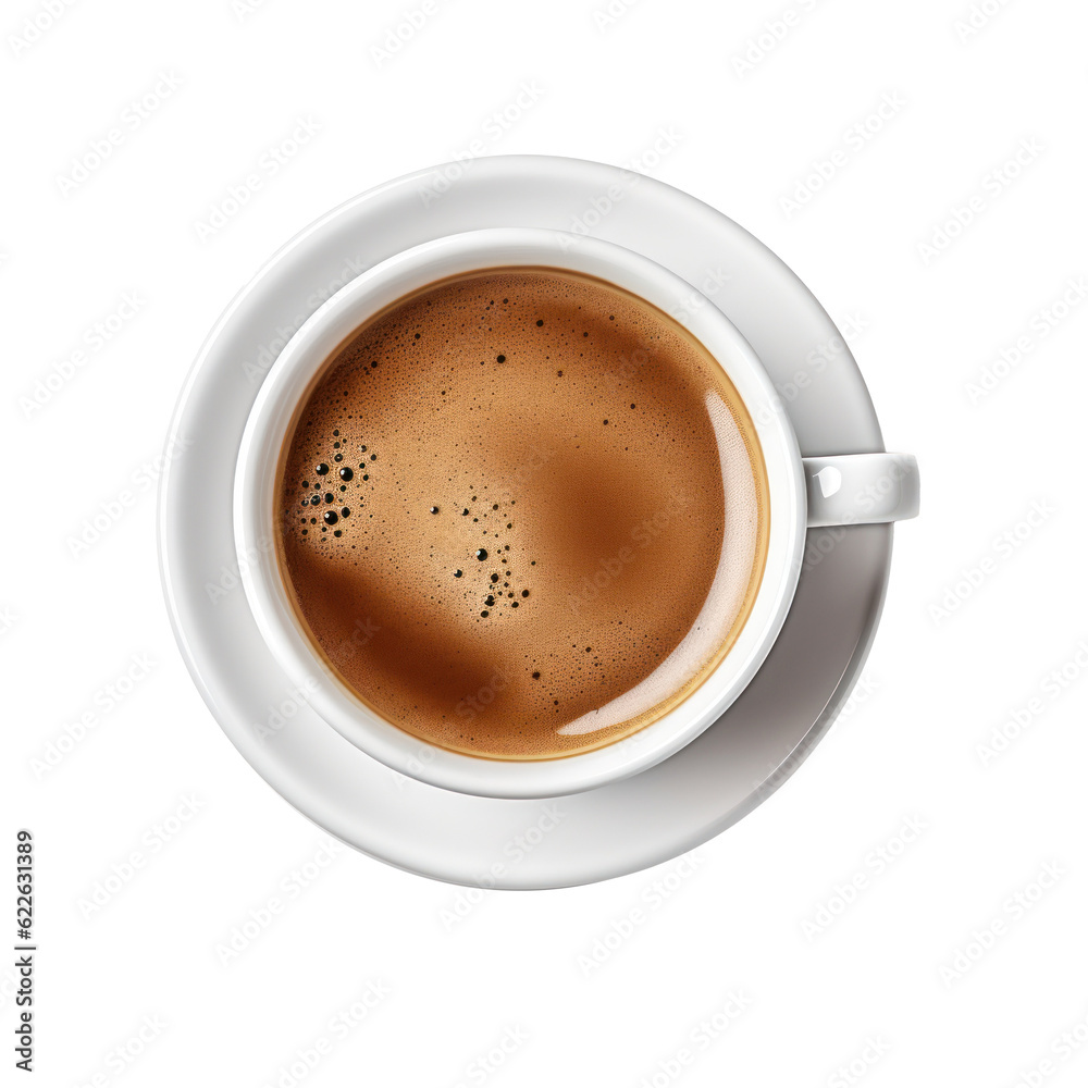 Cup of coffee isolated. Illustration AI Generative.