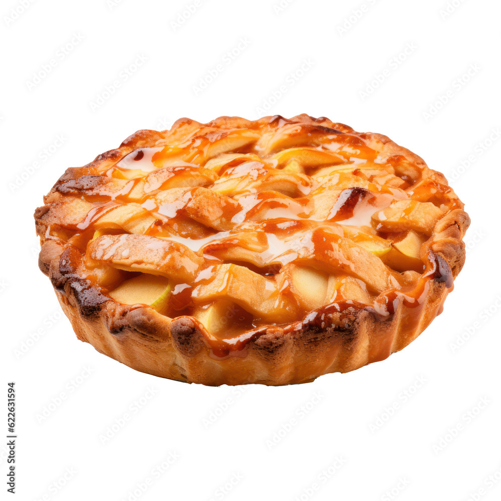 Apple pie isolated. Illustration AI Generative.