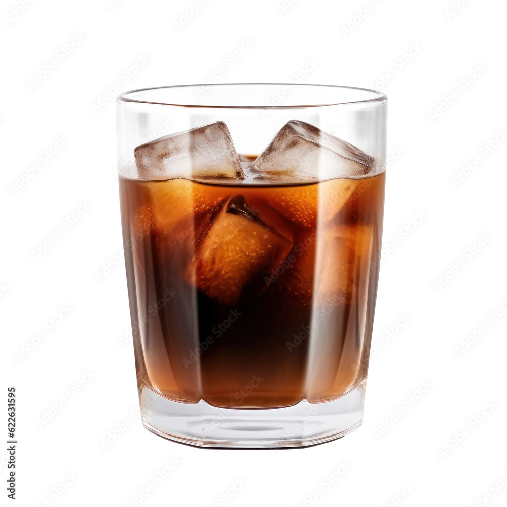 Glass of coffee isolated. Illustration AI Generative.