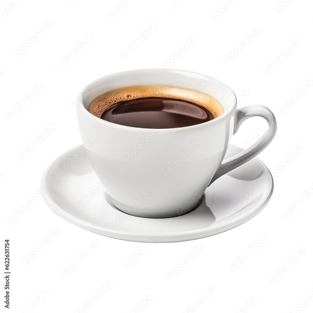 Cup of coffee isolated. Illustration AI Generative.