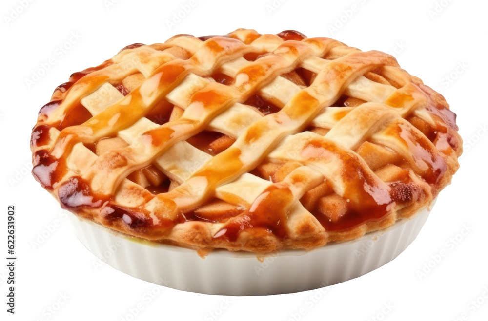 Apple pie isolated. Illustration AI Generative.