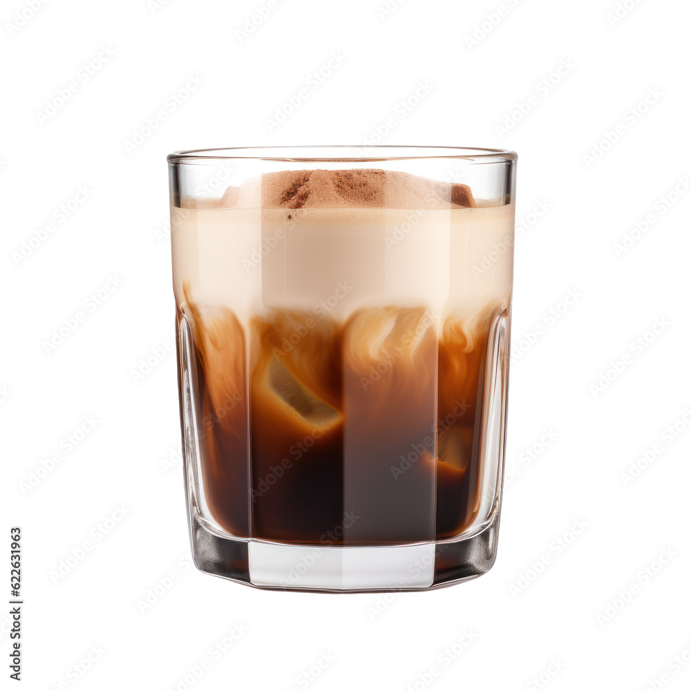 Glass of coffee isolated. Illustration AI Generative.