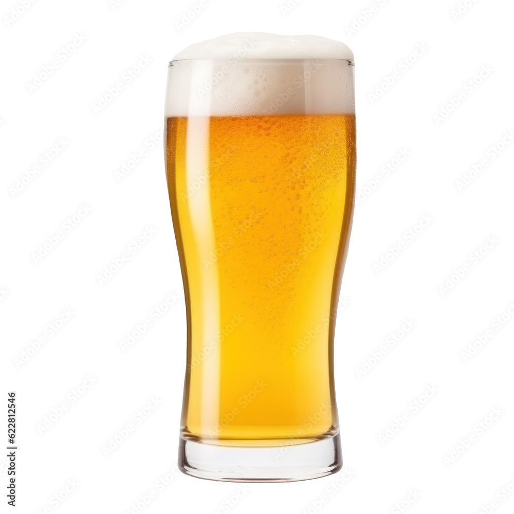 Beer glass isolated. Illustration AI Generative.