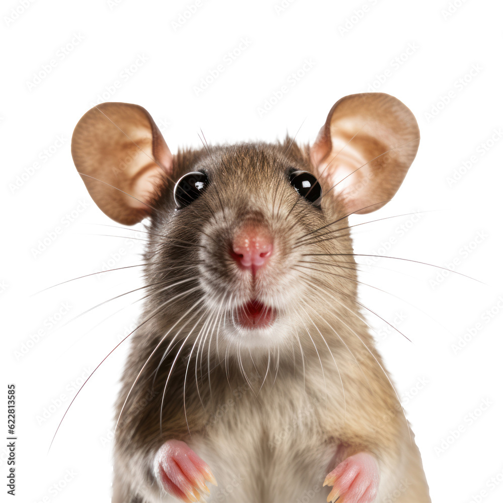 Rat face isolated. Illustration AI Generative.