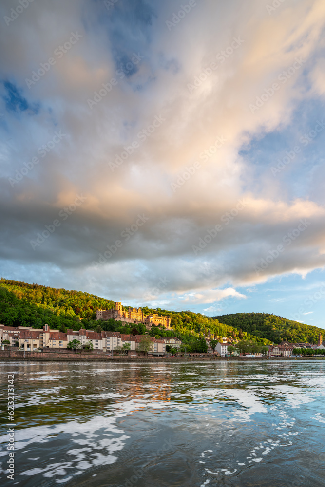 Heidelberg Castle and Neckar River in summer