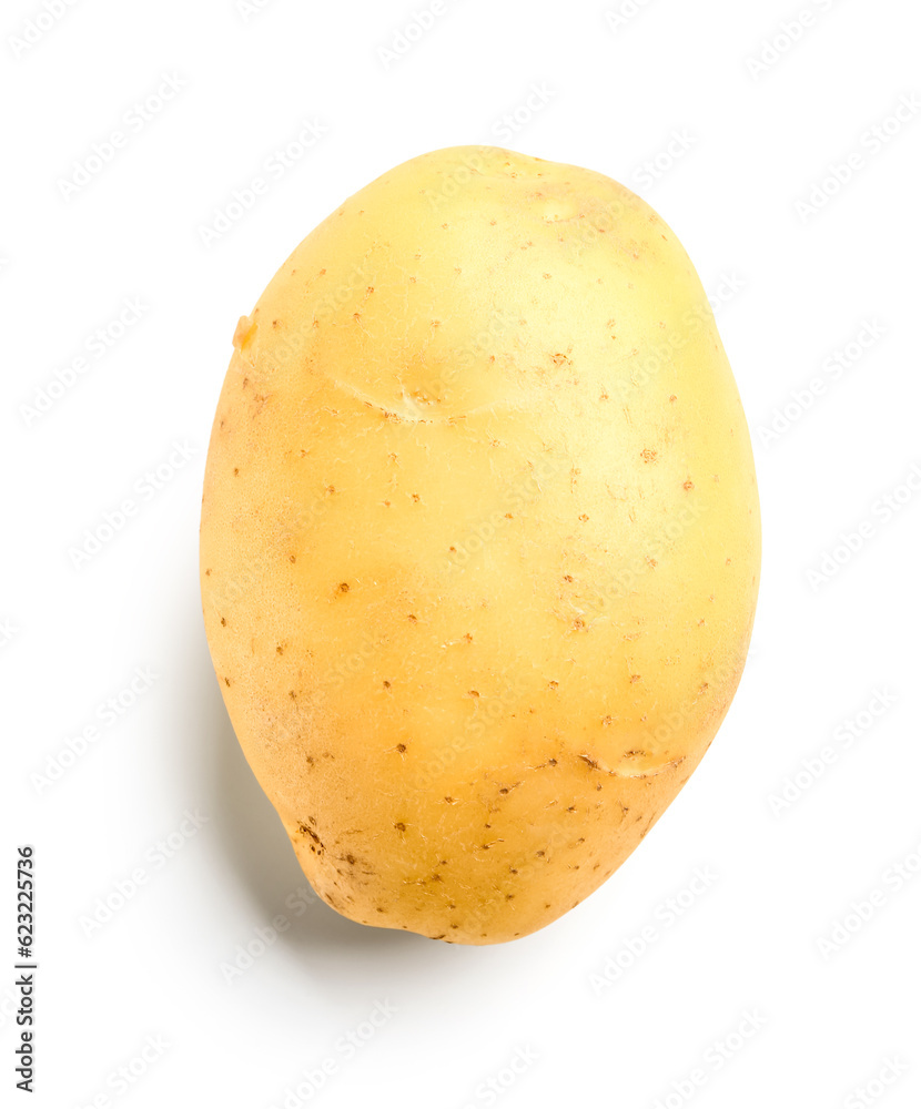 Raw potato isolated on white background