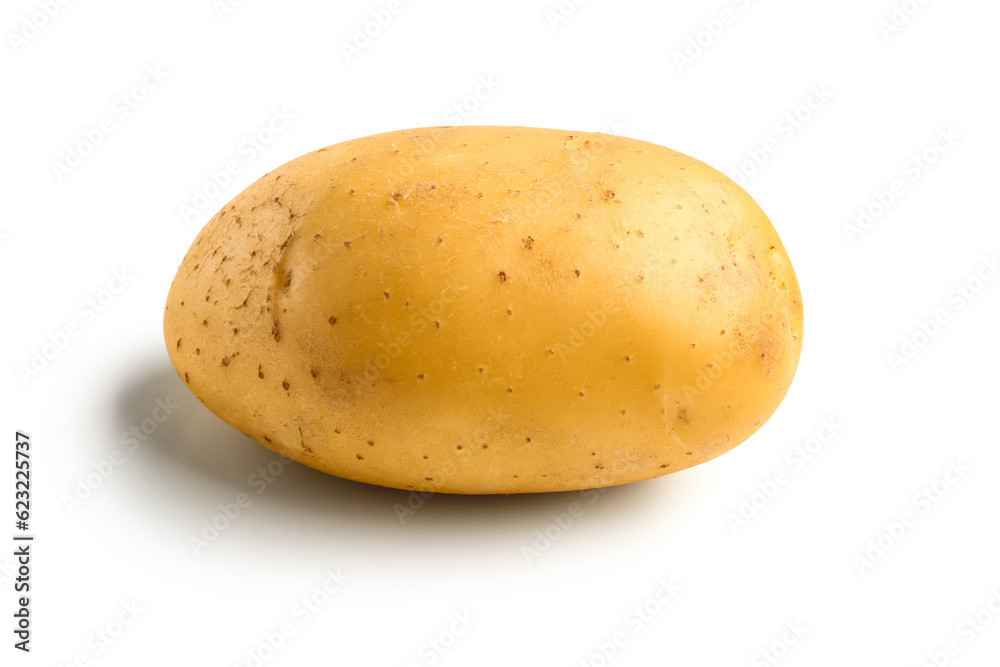 Raw potato isolated on white background